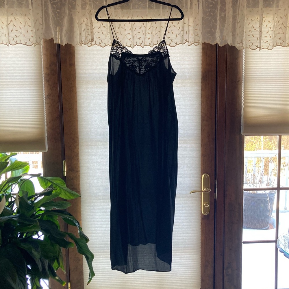 Vintage Black Lace Nightgown Lingerie